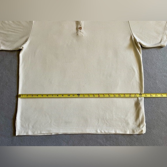 Jamaica Jaxx Men’s Ivory Striped Polo Shirt Size XL Modal Blend Casual Comfort - Picture 3 of 6